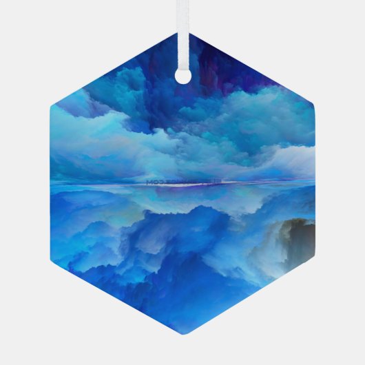 SlipperyJoe's abstracte wolkenkunstwerk kleurrijke Glas Ornament (Achterkant)