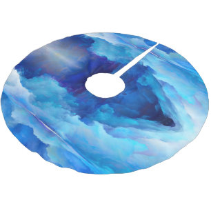 SlipperyJoe's abstracte wolkenkunstwerk kleurrijke Kerstboom Rok