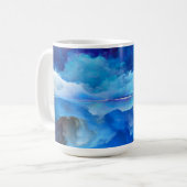 SlipperyJoe's abstracte wolkenkunstwerk kleurrijke Koffiemok (Voorkant links)