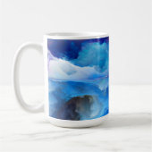 SlipperyJoe's abstracte wolkenkunstwerk kleurrijke Koffiemok (Links)