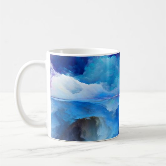 SlipperyJoe's abstracte wolkenkunstwerk kleurrijke Koffiemok (Links)