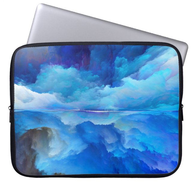 SlipperyJoe's abstracte wolkenkunstwerk kleurrijke Laptop Sleeve (Voorkant)