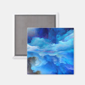 SlipperyJoe's abstracte wolkenkunstwerk kleurrijke Magneet (Voorkant / Achterkant)