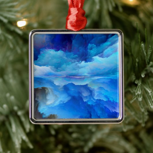 SlipperyJoe's abstracte wolkenkunstwerk kleurrijke Metalen Ornament (Boom)