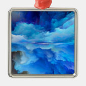 SlipperyJoe's abstracte wolkenkunstwerk kleurrijke Metalen Ornament (Voorkant)