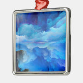 SlipperyJoe's abstracte wolkenkunstwerk kleurrijke Metalen Ornament (Links)