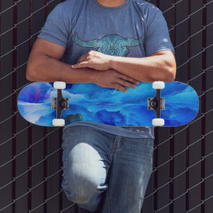 SlipperyJoe's abstracte wolkenkunstwerk kleurrijke Persoonlijk Skateboard