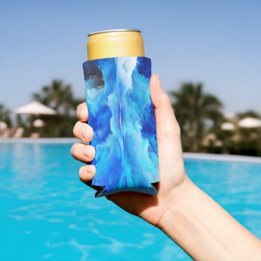 SlipperyJoe's abstracte wolkenkunstwerk kleurrijke Seltzer Blikjeskoeler (Insitu Zwembad)