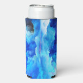 SlipperyJoe's abstracte wolkenkunstwerk kleurrijke Seltzer Blikjeskoeler (Seltzer Achterkant)