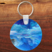 SlipperyJoe's abstracte wolkenkunstwerk kleurrijke Sleutelhanger (Voorkant)