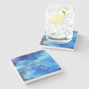 SlipperyJoe's abstracte wolkenkunstwerk kleurrijke Stenen Onderzetter