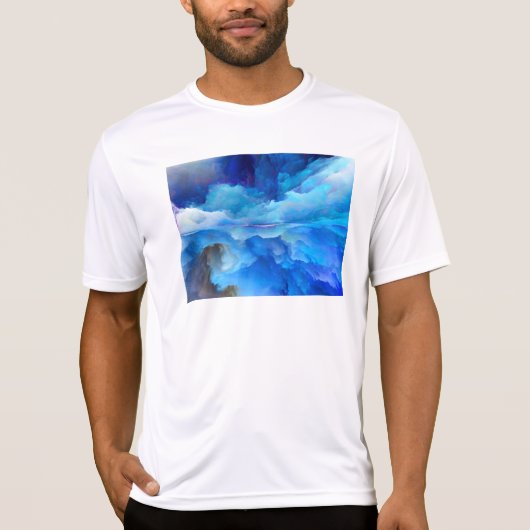 SlipperyJoe's abstracte wolkenkunstwerk kleurrijke T-shirt (Voorkant)