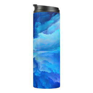 SlipperyJoe's abstracte wolkenkunstwerk kleurrijke Thermosbeker
