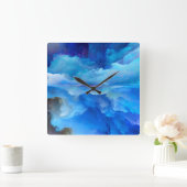 SlipperyJoe's abstracte wolkenkunstwerk kleurrijke Vierkante Klok (Huis)