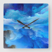 SlipperyJoe's abstracte wolkenkunstwerk kleurrijke Vierkante Klok (Voorkant)