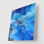 SlipperyJoe's abstracte wolkenkunstwerk kleurrijke Vierkante Klok (Hoek)