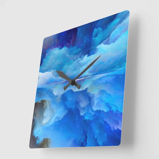 SlipperyJoe's abstracte wolkenkunstwerk kleurrijke Vierkante Klok (Hoek)