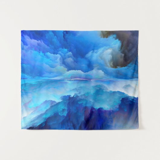 SlipperyJoe's abstracte wolkenkunstwerk kleurrijke Wandkleed (Voorkant (horizontaal))