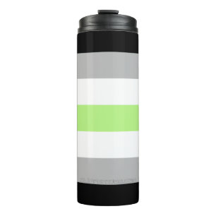 SlipperyJoe's Agender Pride Flag gay gifts LGBTQIA Thermosbeker