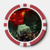 SlipperyJoe's apocalyptische Halloween-scène grote Poker Chips (Voorkant)