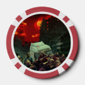 SlipperyJoe's apocalyptische Halloween-scène grote Poker Chips (Achterkant)