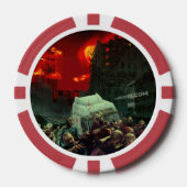 SlipperyJoe's apocalyptische Halloween-scène grote Poker Chips (Voorkant)