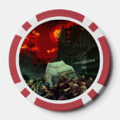 SlipperyJoe's apocalyptische Halloween-scène grote Poker Chips (Achterkant)
