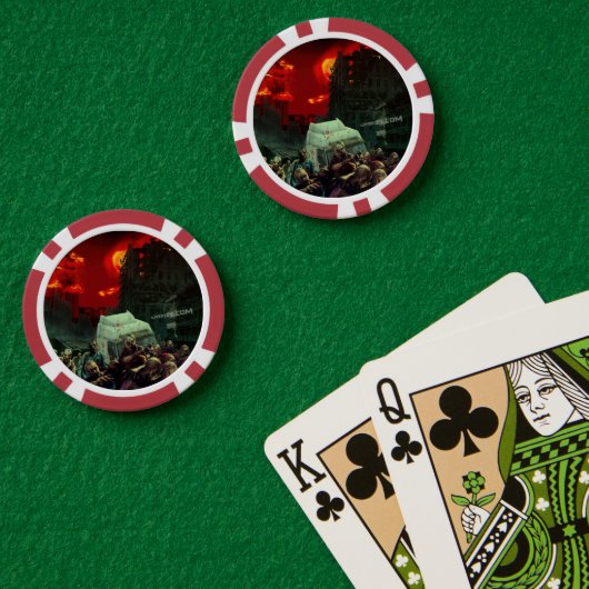 SlipperyJoe's apocalyptische Halloween-scène grote Poker Chips (Pokertafel (Dubbel))