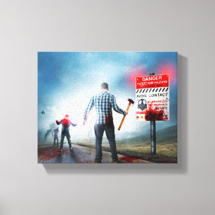 SlipperyJoe's apocalyptische infectiegevaar Hallow Canvas Afdruk
