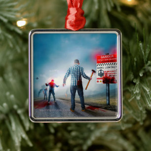 SlipperyJoe's apocalyptische infectiegevaar Hallow Metalen Ornament