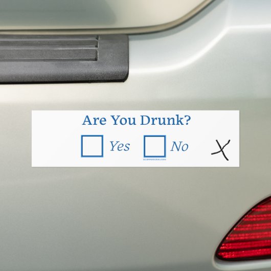 SlipperyJoe's Are You Drink gehamerd selectievakje Bumpersticker (Op auto)