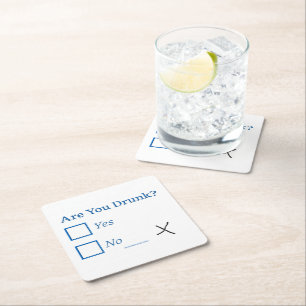 SlipperyJoe's Are You Drink gehamerd selectievakje Kartonnen Onderzetters