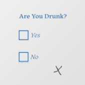 SlipperyJoe's Are You Drink gehamerd selectievakje Raamsticker (Vel)