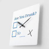 SlipperyJoe's Are You Drink gehamerd selectievakje Vierkante Klok (Hoek)