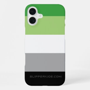 SlipperyJoe's Aromantische Pride Vlag homo cadeaus iPhone 16 Plus Hoesje