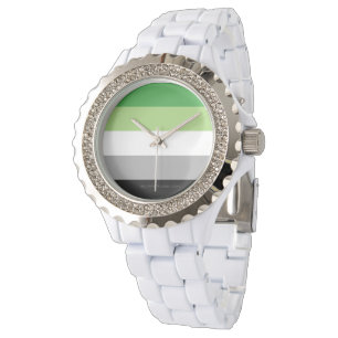 SlipperyJoe's Aromantische Pride Vlag homoseksuele Horloge
