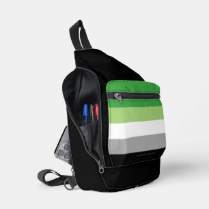 SlipperyJoe's Aromantische Pride Vlag homoseksuele Sling Bag