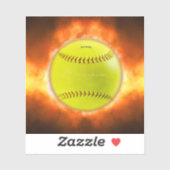 SlipperyJoe's artistic Softball on fire gay gifts  Sticker (Vel)