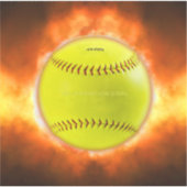 SlipperyJoe's artistic Softball on fire gay gifts  Sticker (Voorkant)