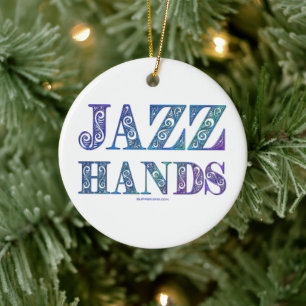 SlipperyJoe's artistieke Jazz Hands levendige kleu Keramisch Ornament