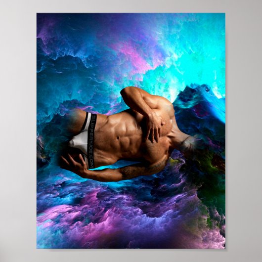 SlipperyJoe's artistieke Man ondergoed bulge gay p Poster (Voorkant)