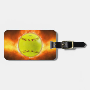 SlipperyJoe's artistieke Softball in brand homo ca Bagagelabel