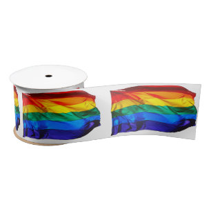 SlipperyJoe's artistieke Wave Gay Pride Flag cadea Satijnen Lint