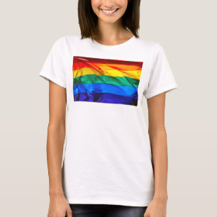 SlipperyJoe's artistieke Wave Gay Pride Flag cadea T-shirt