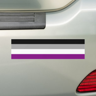 SlipperyJoe's aseksuele trots vlag met de nadruk o Bumpersticker