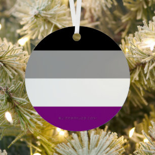 SlipperyJoe's aseksuele trots vlag met de nadruk o Metalen Ornament