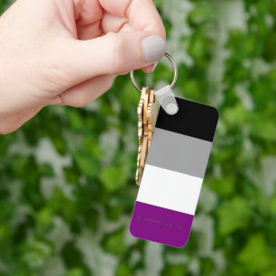 SlipperyJoe's aseksuele trots vlag met de nadruk o Sleutelhanger