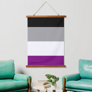 SlipperyJoe's aseksuele trotsvlag die inclusivitei Hangend Wandkleed