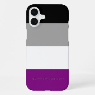 SlipperyJoe's aseksuele trotsvlag die inclusivitei iPhone 16 Plus Hoesje