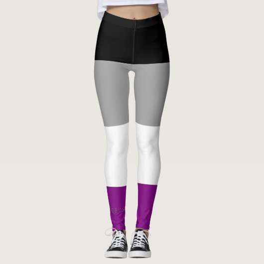 SlipperyJoe's asexual pride flag emphasizing inclu Leggings (Voorkant)